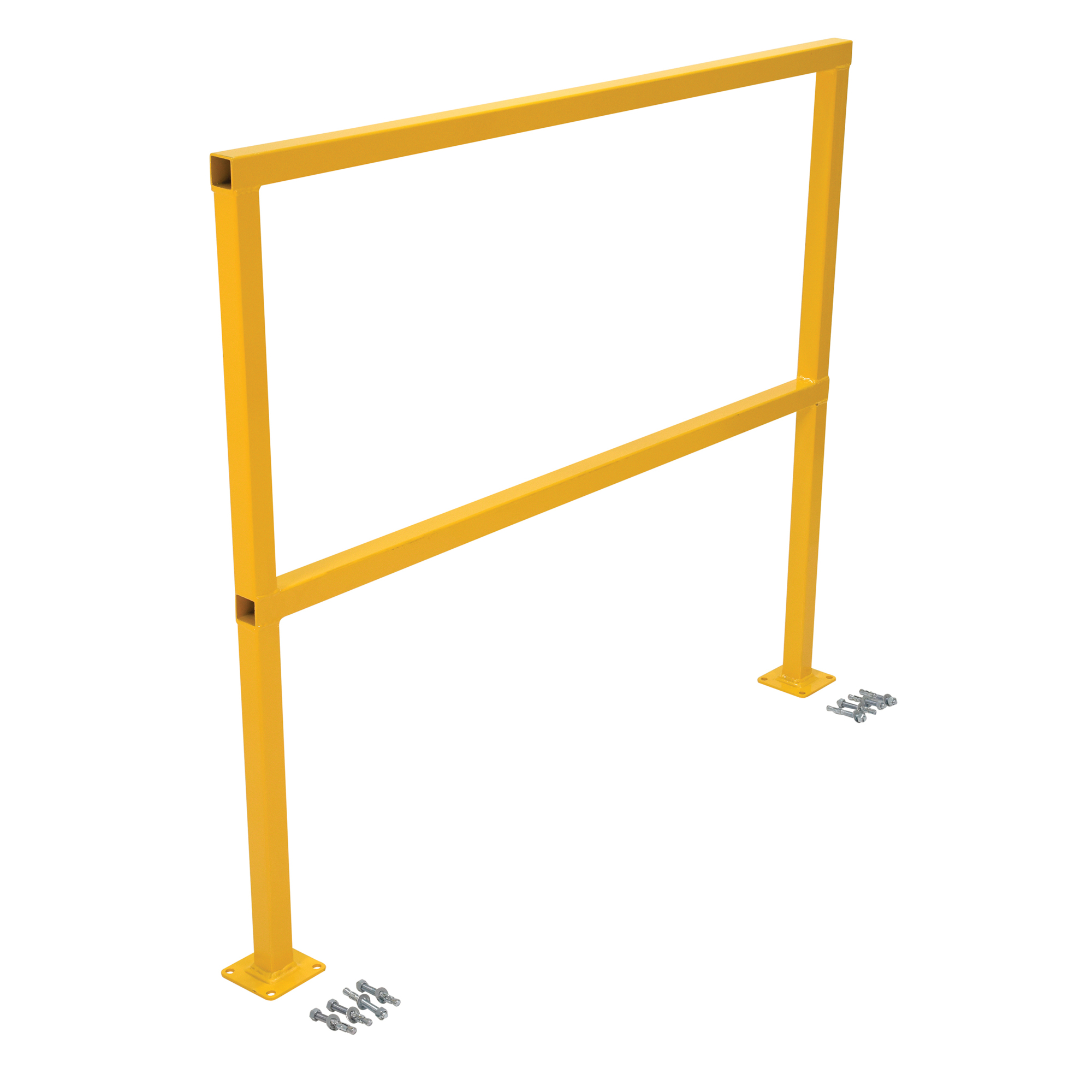 Vestil Steel Safety Handrail with Hardware 50-1/2 In. x 4 In. x 42 In. Yellow